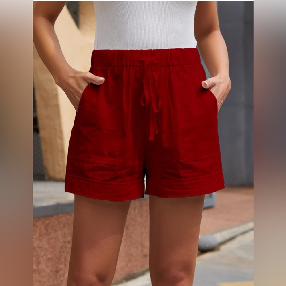 Women's Casual Red Shorts with Pockets NWOT
